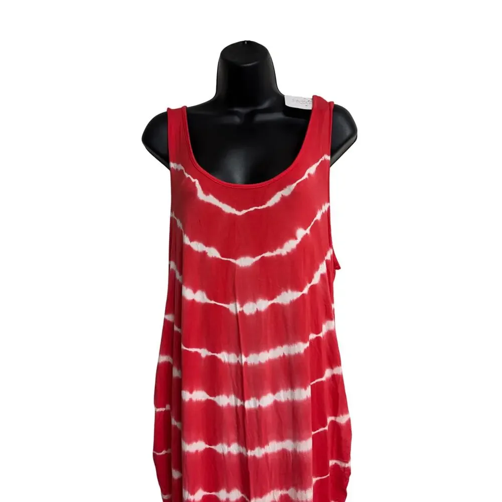 Isabel Maternity By Target XXL Red tie Dye Maxi Dress Stretch Sleeveless Women - Picture 2 of 10